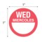 Nevs Dissolvable DaySpots - Wednesday/Mercoles 1" circle White w/Red DDOT-WS1W - alternate 2